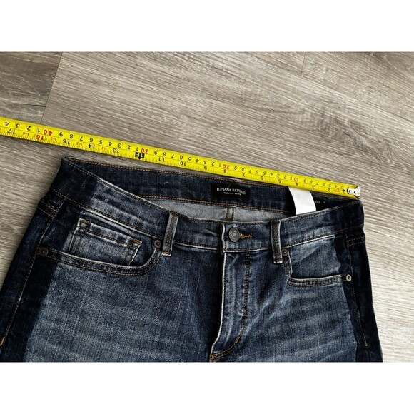 Banana Republic Girlfriend Side Stripe Tuxedo Crop Jeans Dark Wash Denim Cotton - Picture 6 of 8